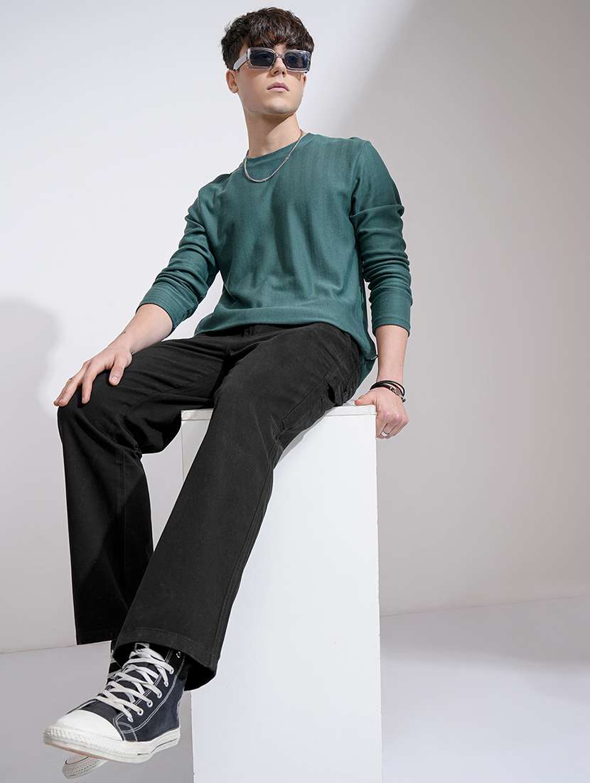 men trousers black cotton regular fit casual - 22462744 -  Standard Image - 5