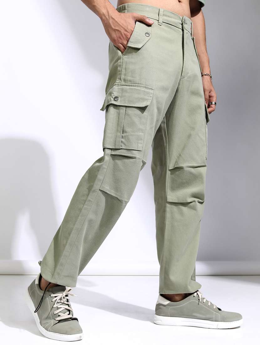 men cotton pleated casual trouser - 22462747 -  Standard Image - 3
