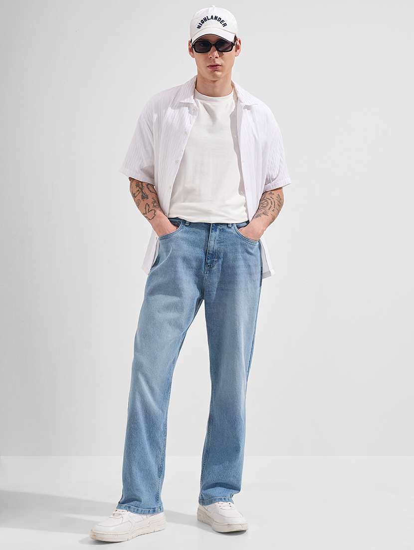 men washed mid rise full length relaxed fit jeans - 22462751 -  Standard Image - 5