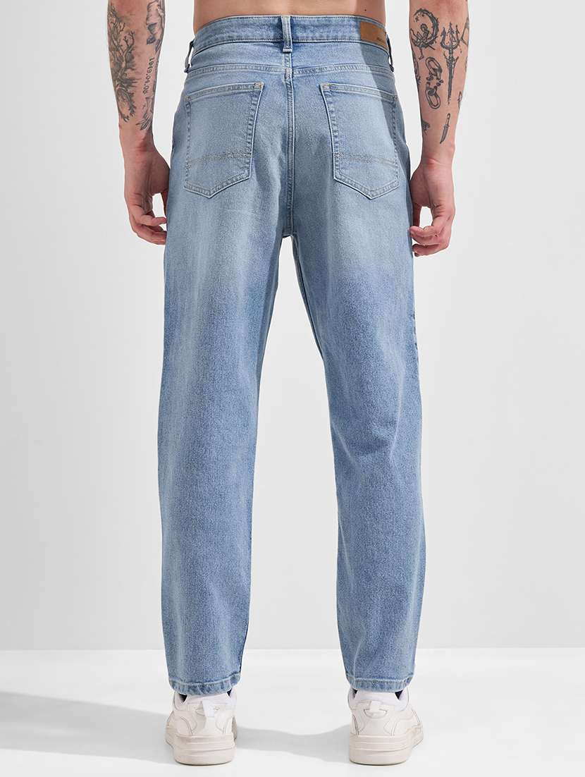 men washed mid rise full length tapered jeans - 22462754 -  Standard Image - 3