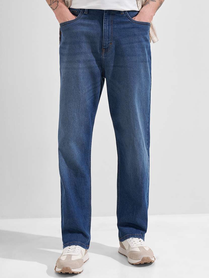 men blue cotton jean