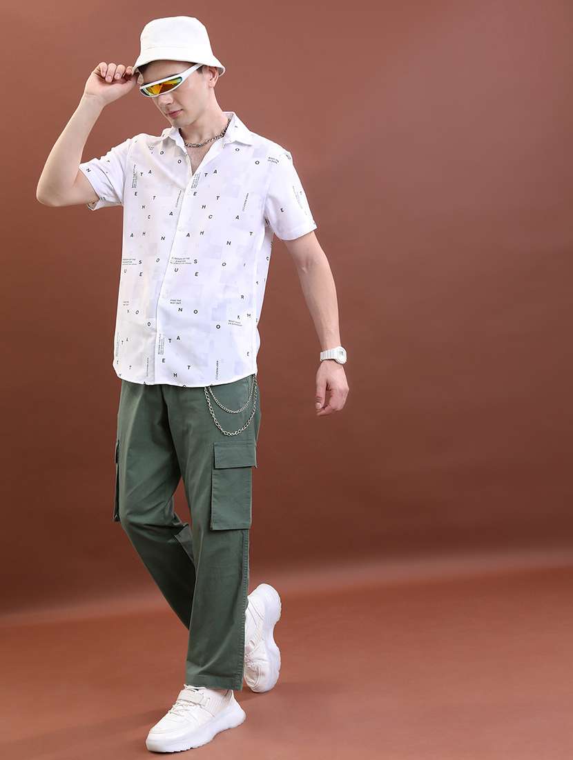green cotton regular fit cargo trousers - 22462764 -  Standard Image - 5