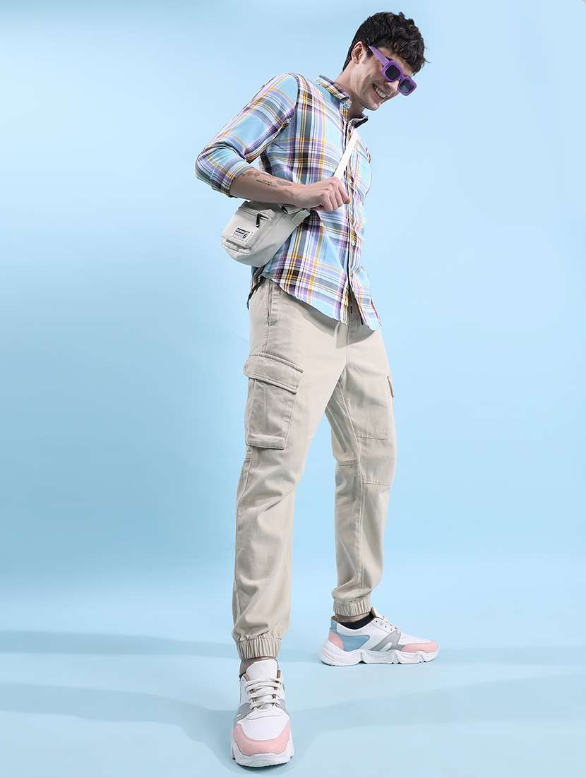 men polyester pleated casual trouser - 22462771 -  Standard Image - 5
