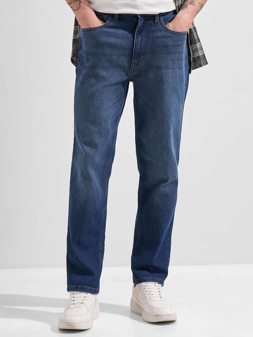 men blue cotton jean