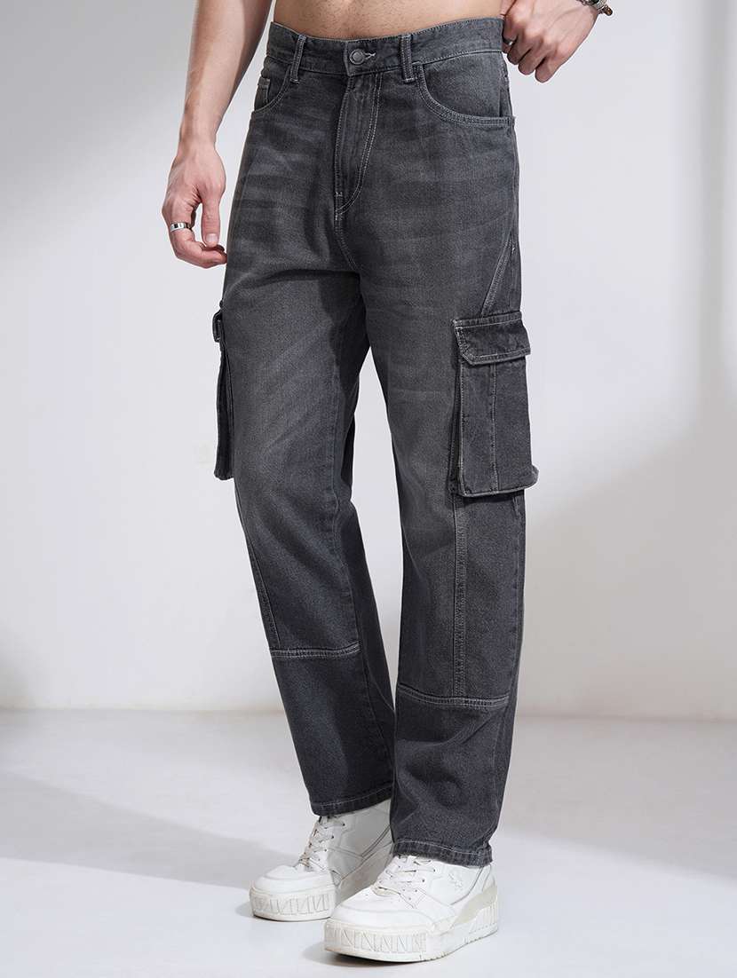 men charcoal cotton jean - 22462814 -  Standard Image - 3