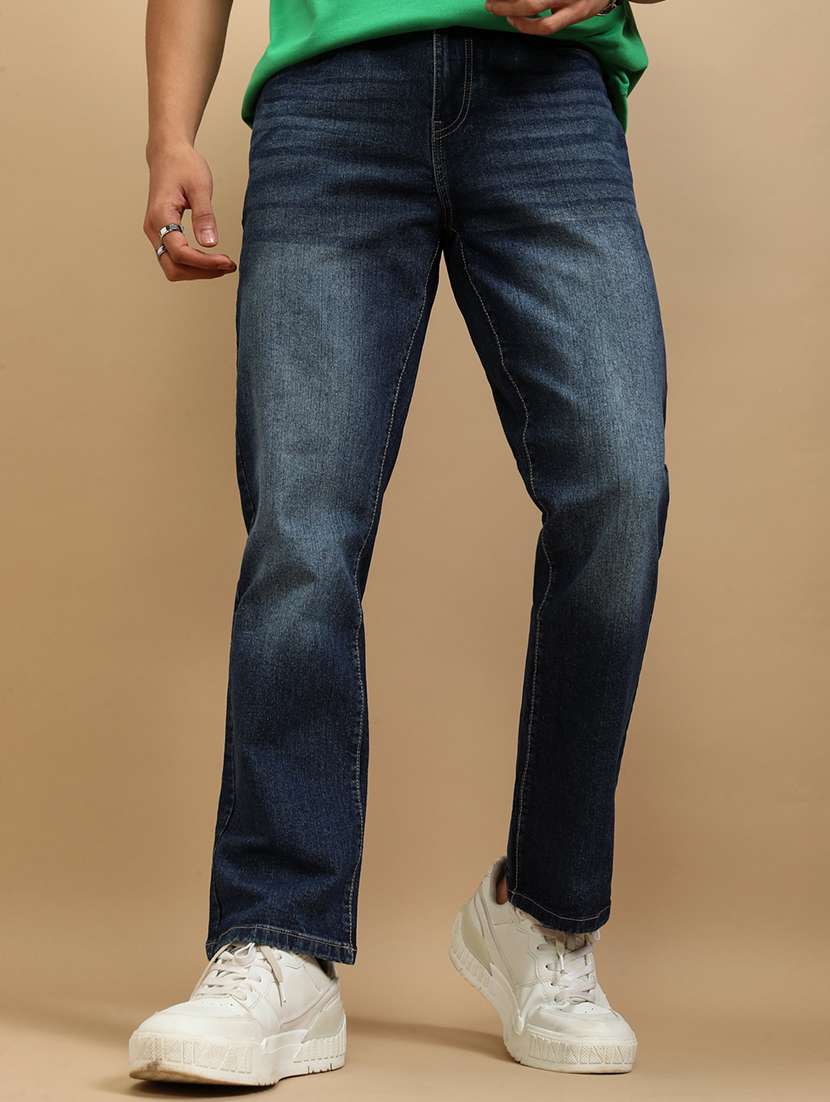 men blue cotton jean