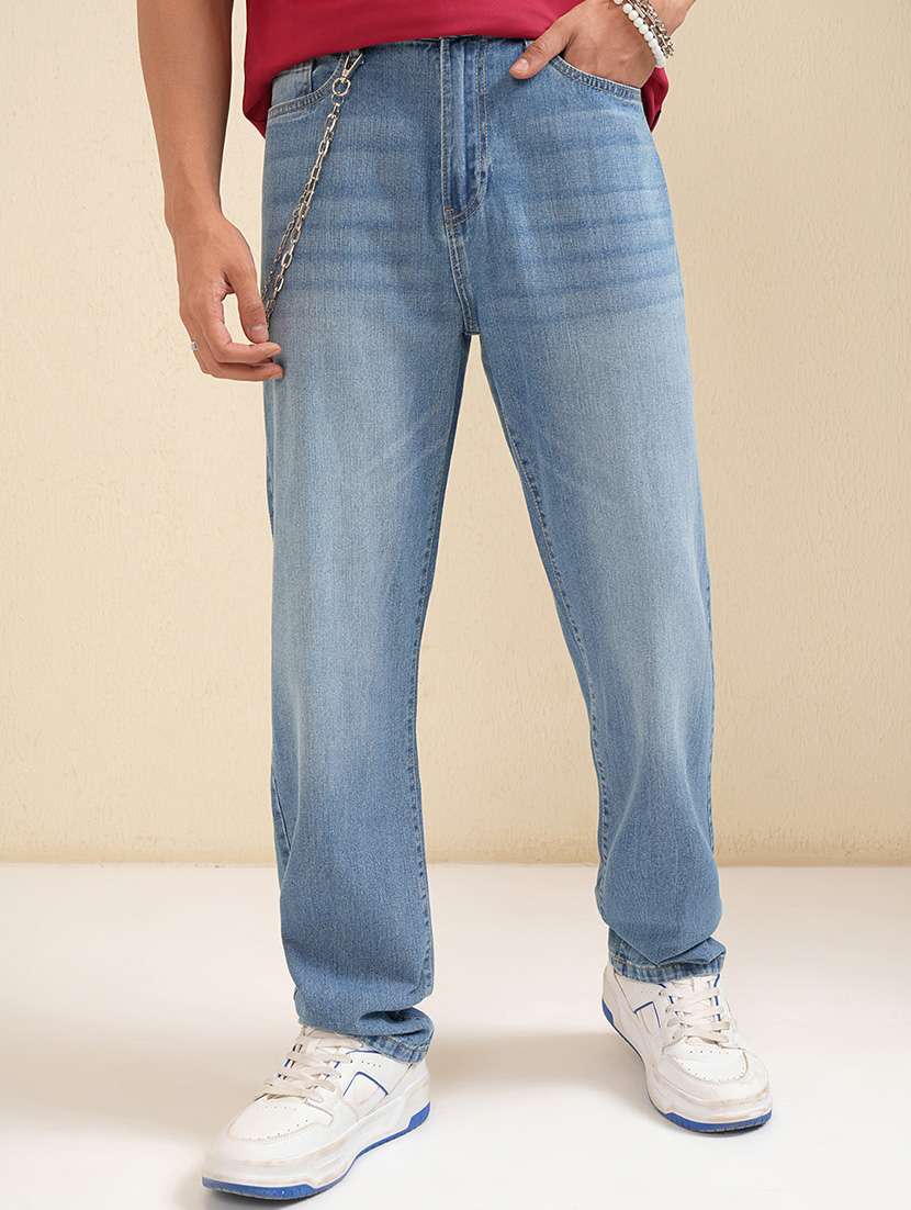 men blue cotton jean