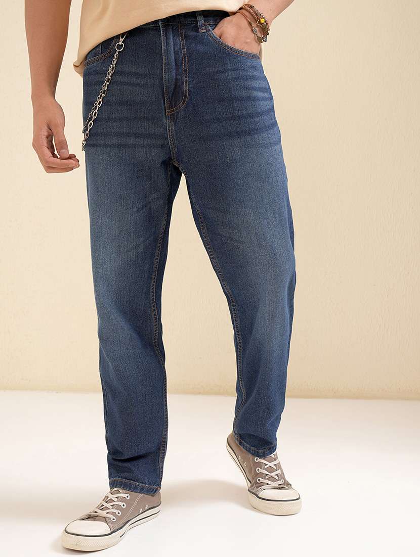 men blue cotton jean