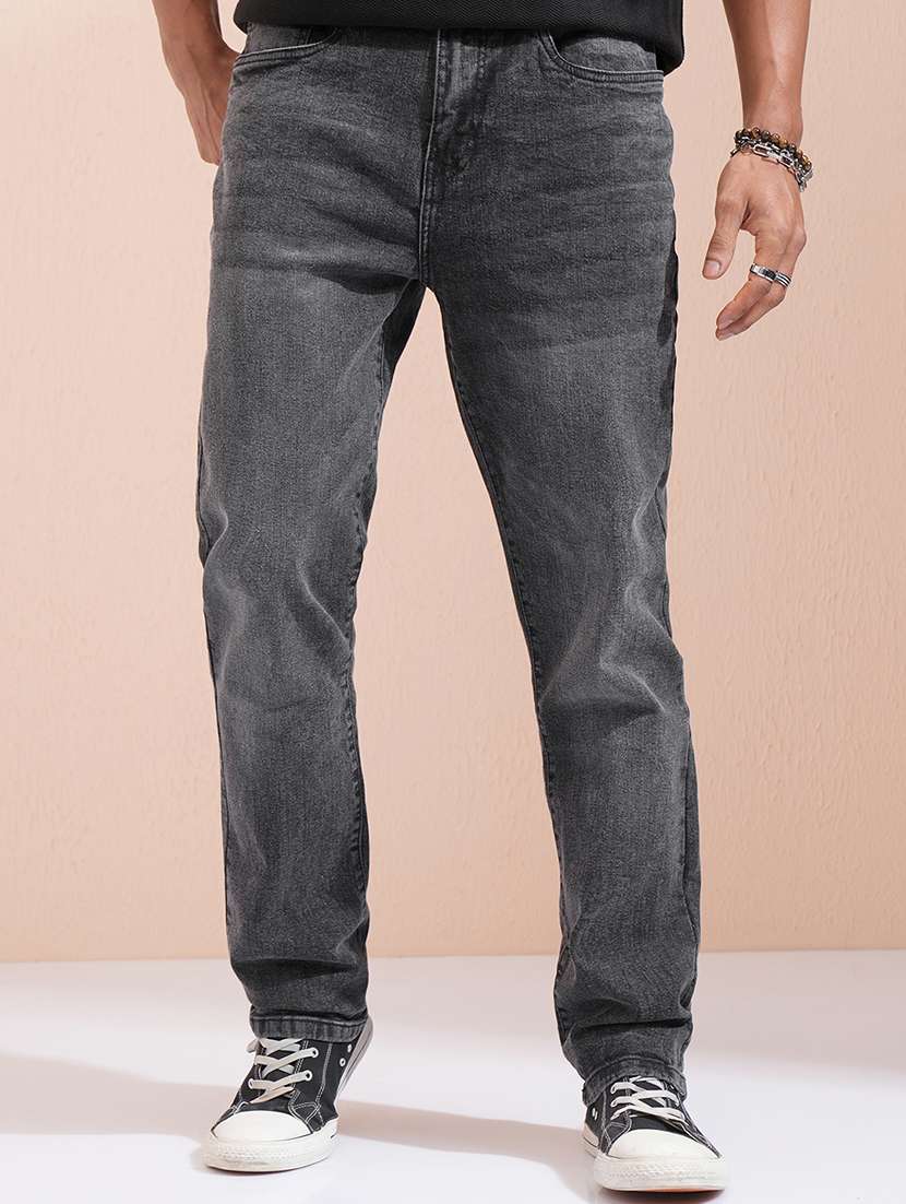 men charcoal cotton jean