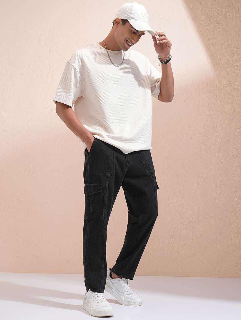 men solid  black cotton jean - 22462856 -  Standard Image - 5