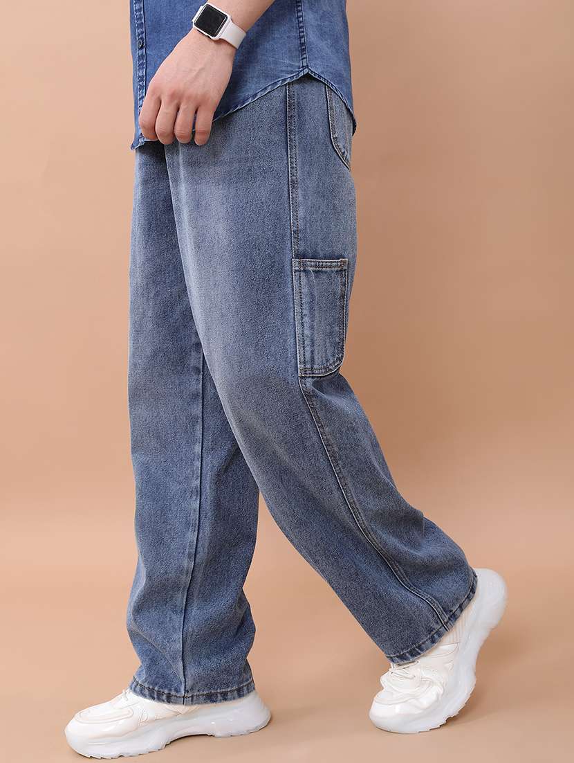 men blue cotton jean - 22462881 -  Standard Image - 3