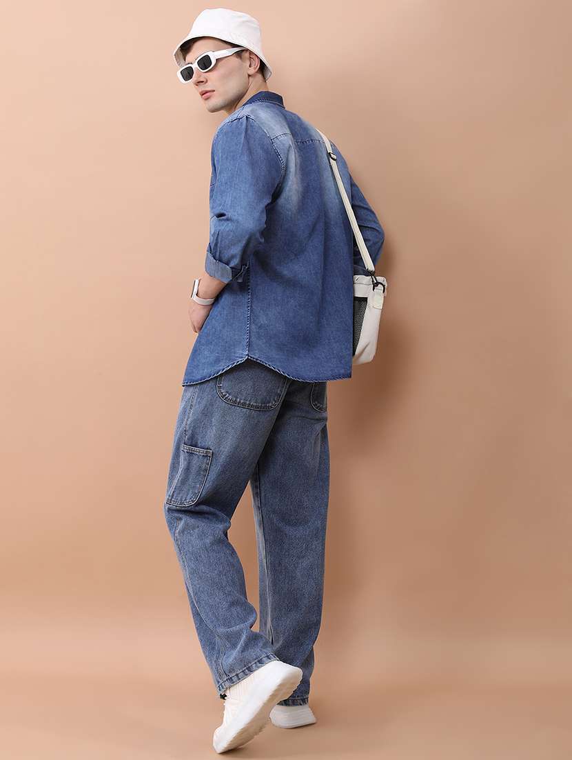 men blue cotton jean - 22462881 -  Standard Image - 5
