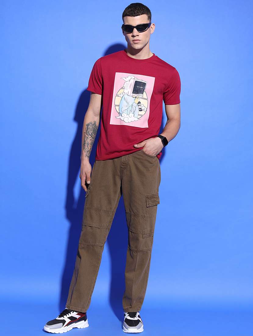 men solid  brown cotton jean - 22462893 -  Standard Image - 5