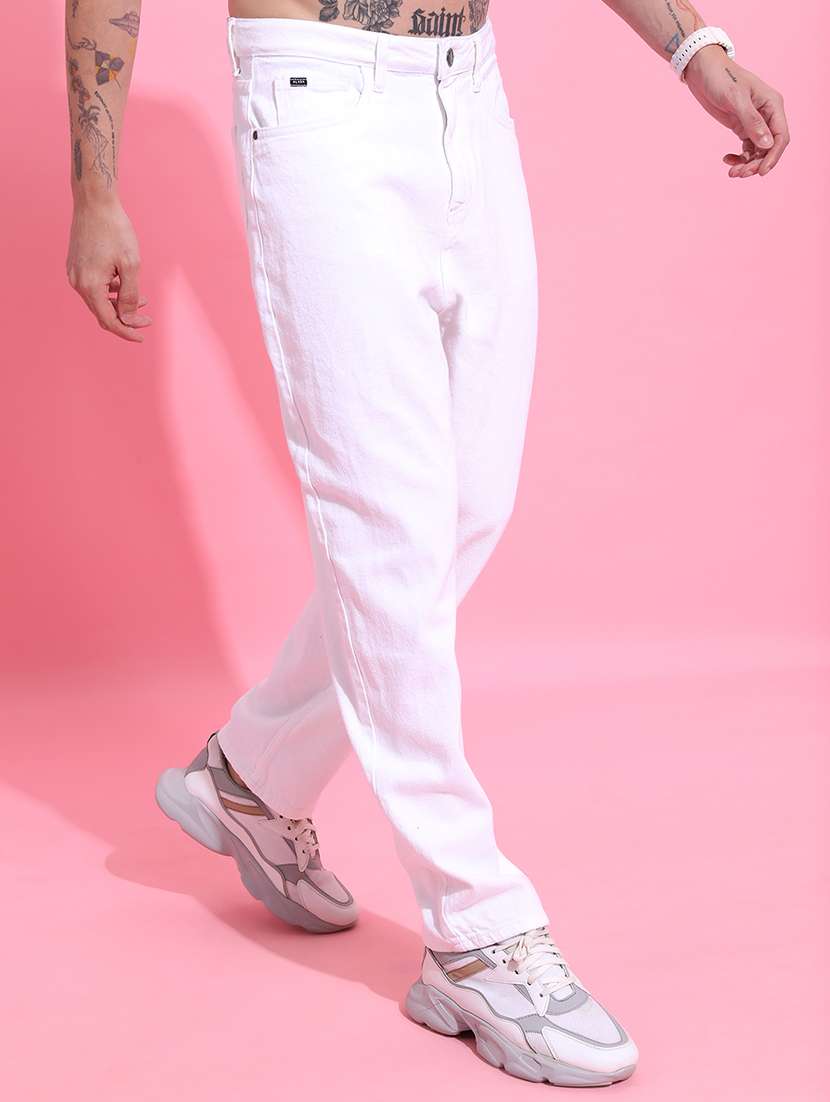 Men White Cotton Jean - 22462898 -  Standard Image - 3