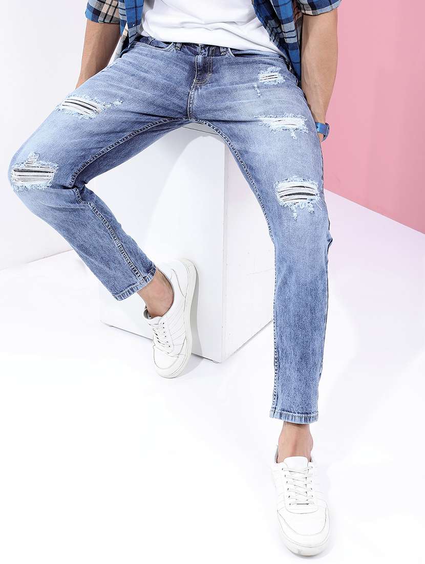 men blue cotton jean