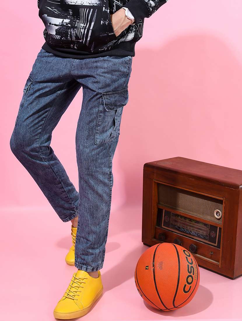 men blue cotton jean