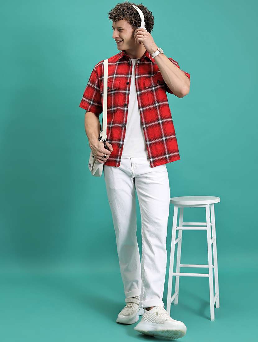 men solid  white cotton jean - 22462933 -  Standard Image - 5