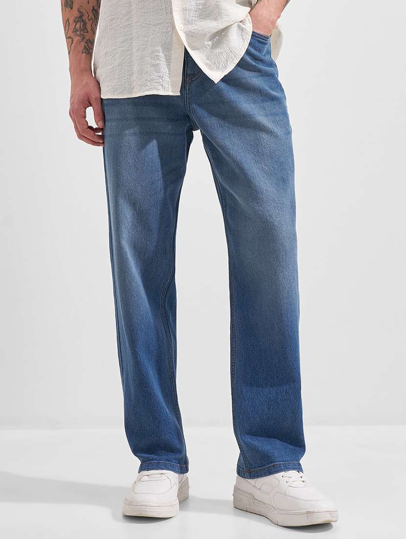 men blue cotton jean