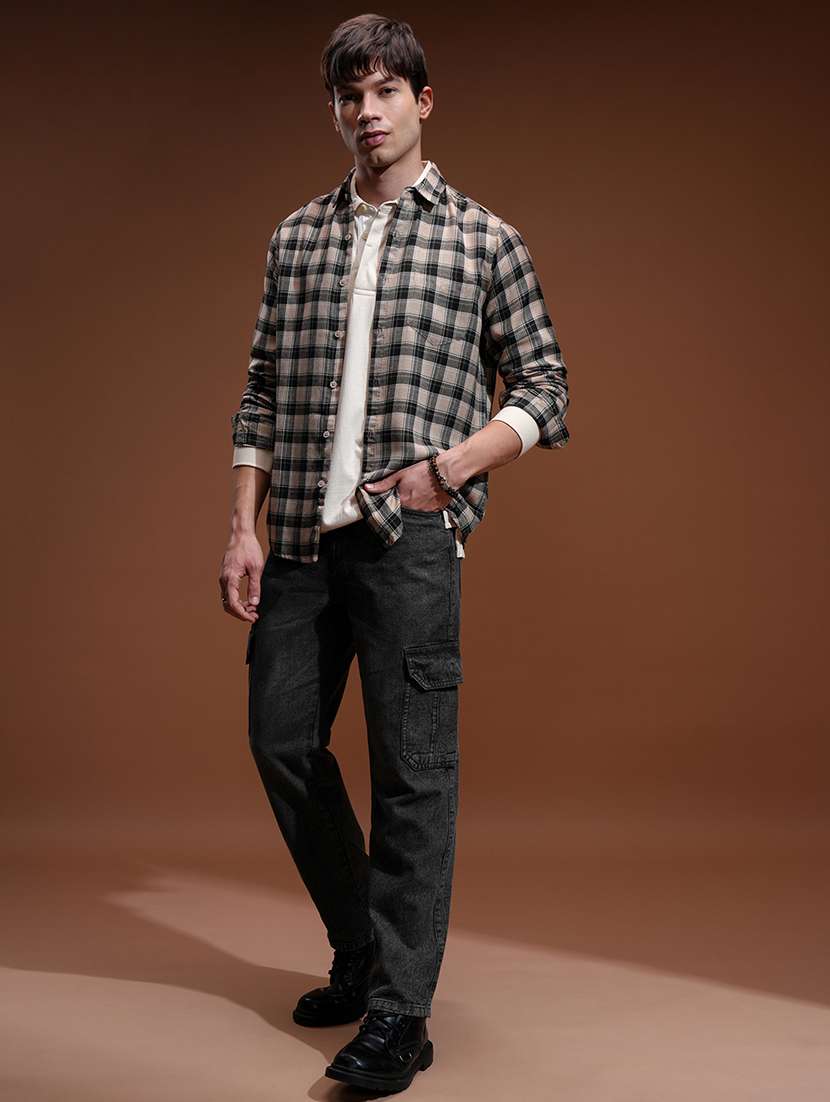 men solid  grey cotton jean - 22462965 -  Standard Image - 5