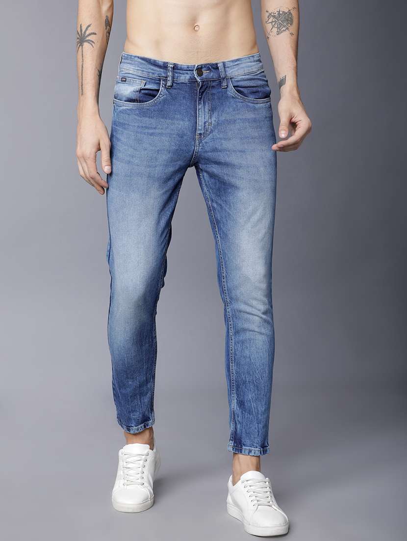 men blue cotton jean
