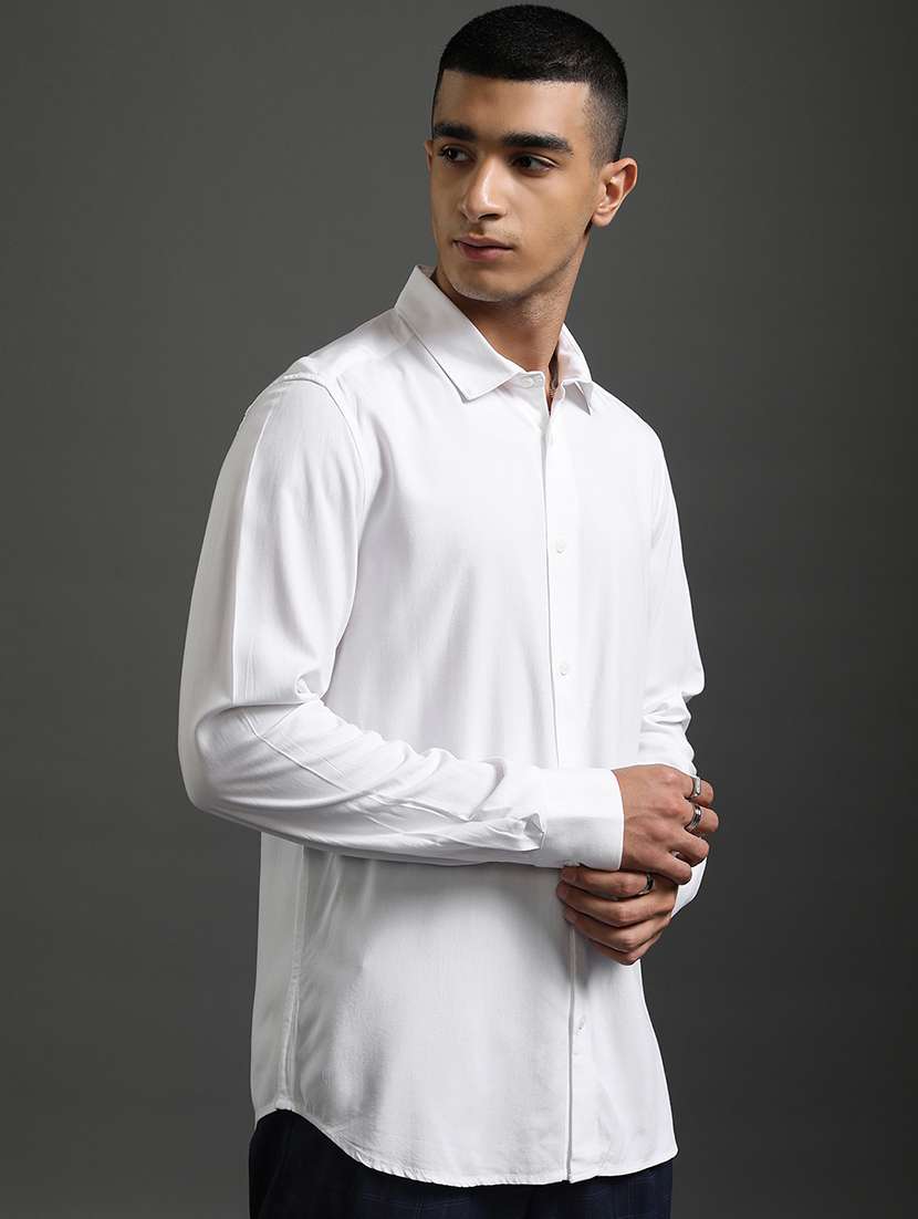 men solid long sleeve regular fit casual shirt - 22462971 -  Standard Image - 3