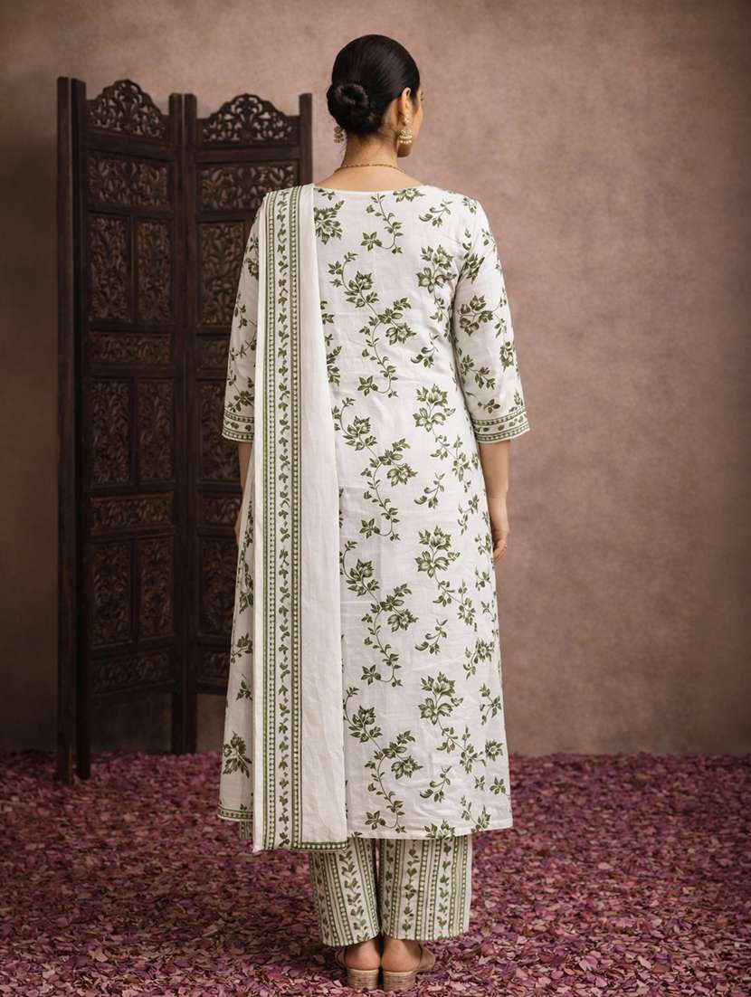 women white cotton straight ethnic dress - 22463192 -  Standard Image - 3