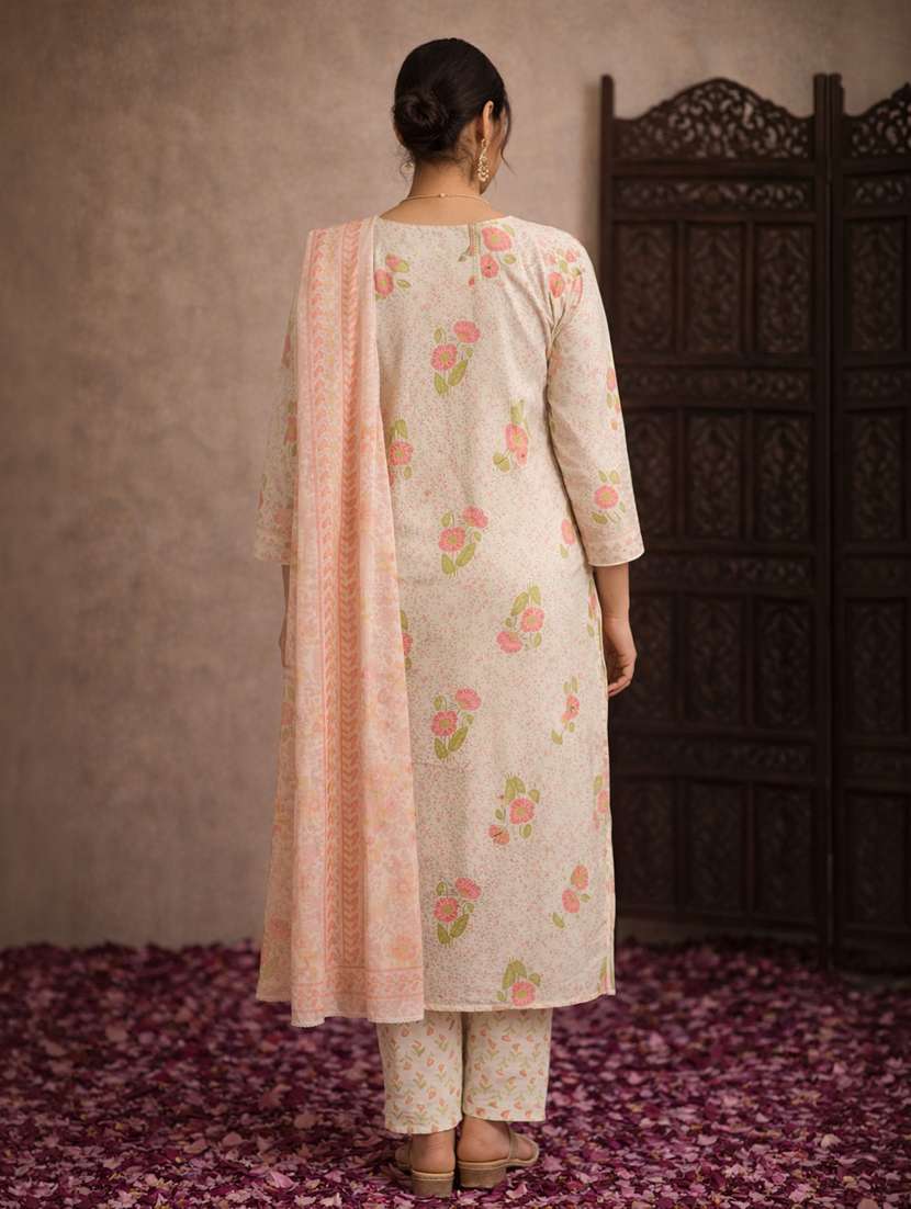 women printed lime cotton straight ethnic dress - 22463205 -  Standard Image - 3