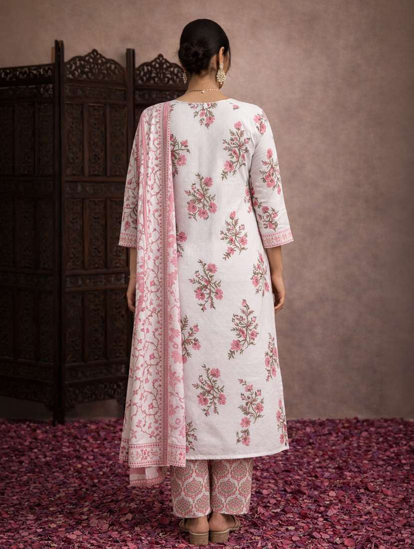 women white cotton straight ethnic dress - 22463209 -  Standard Image - 3