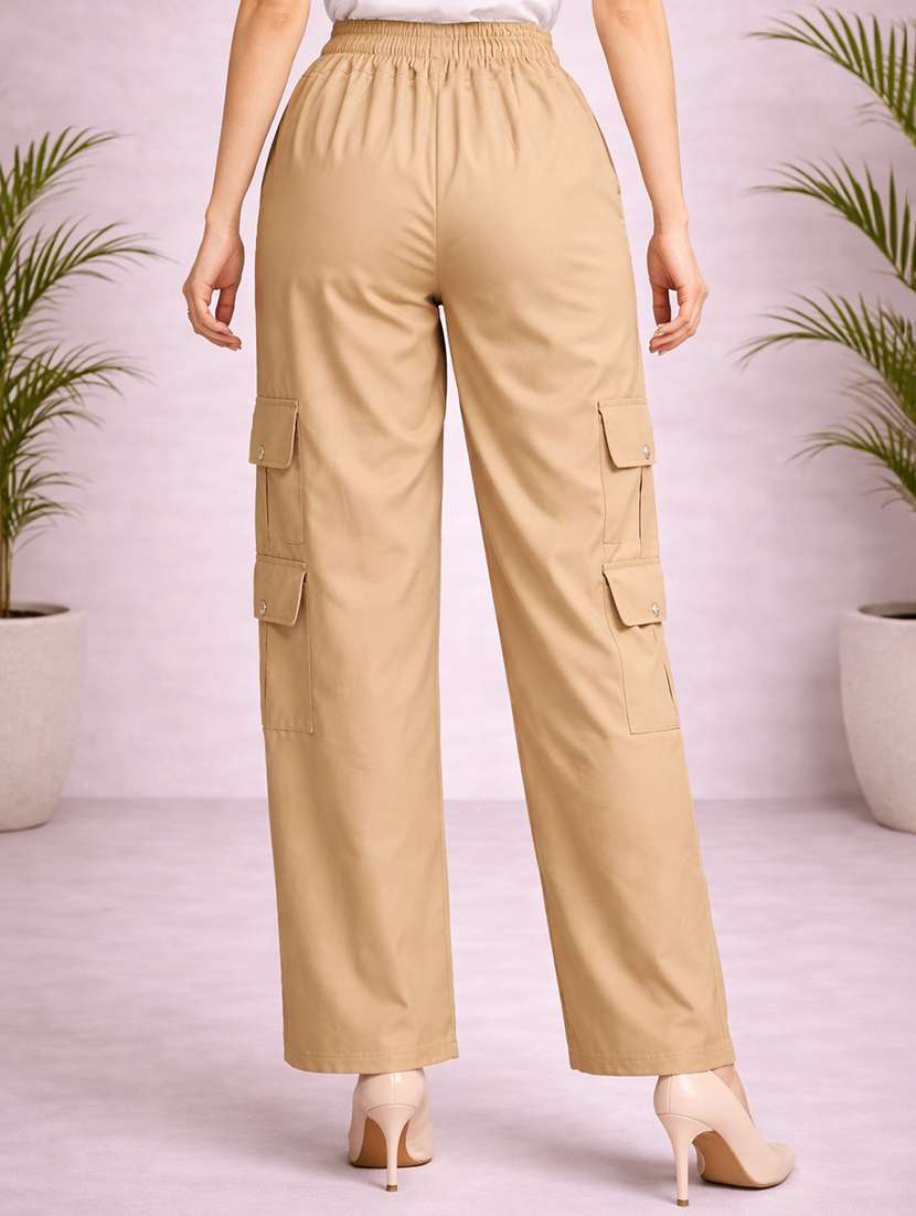 women beige polyester cargo - 22463244 -  Standard Image - 3