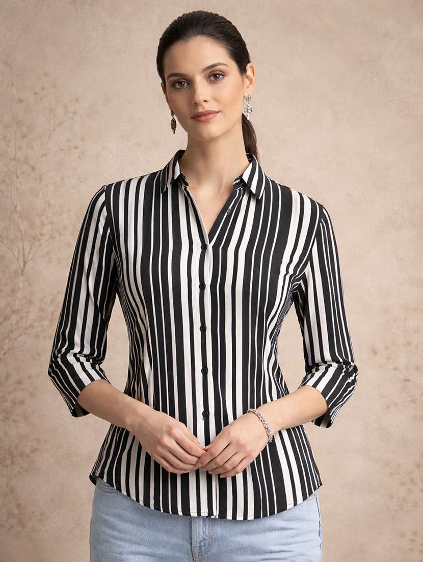 black polyester regular shirt
