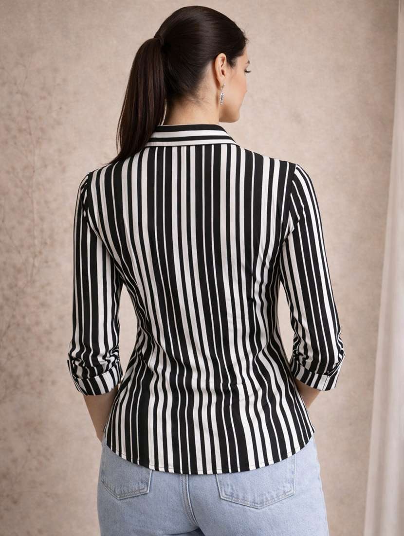 black polyester regular shirt - 22463257 -  Standard Image - 3