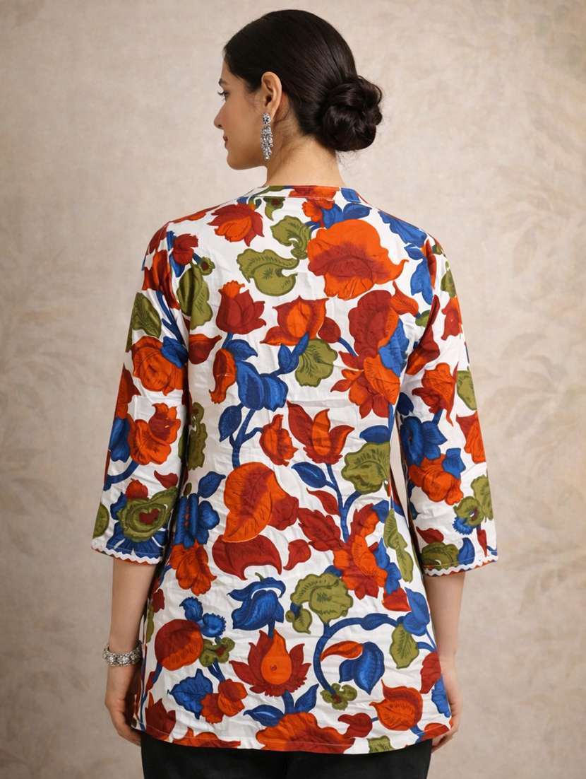 women multi colored cotton regular top - 22463262 -  Standard Image - 3