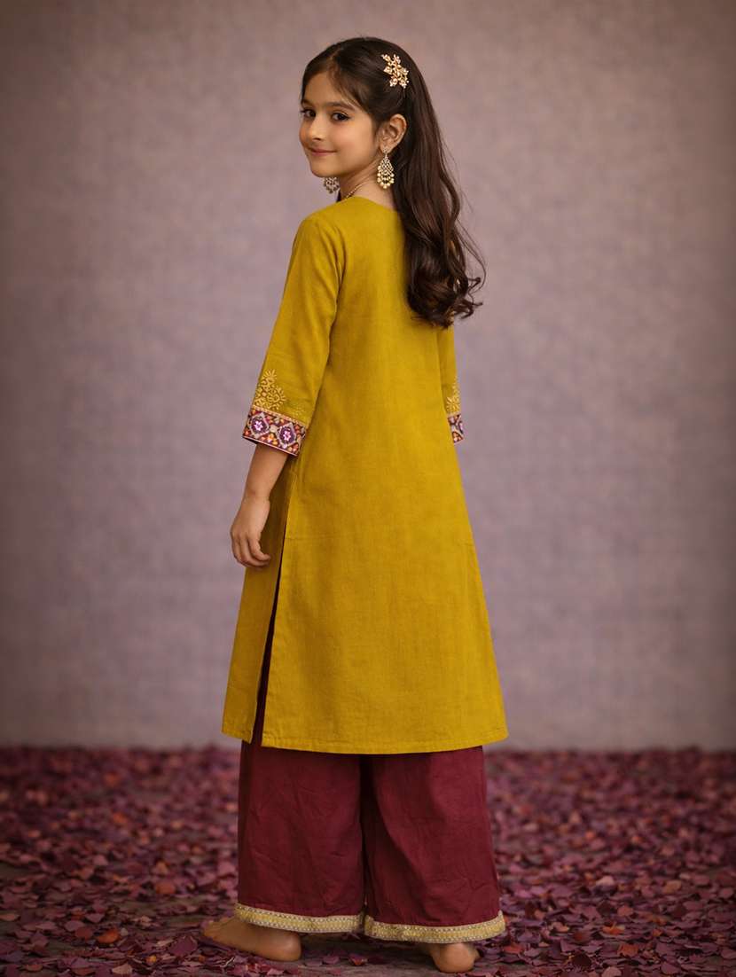 girl cotton straight kurti - 22463294 -  Standard Image - 3