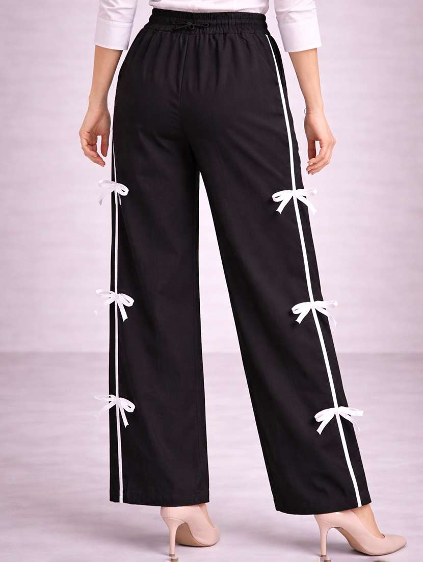 women black polyester regular track pant - 22463320 -  Standard Image - 3