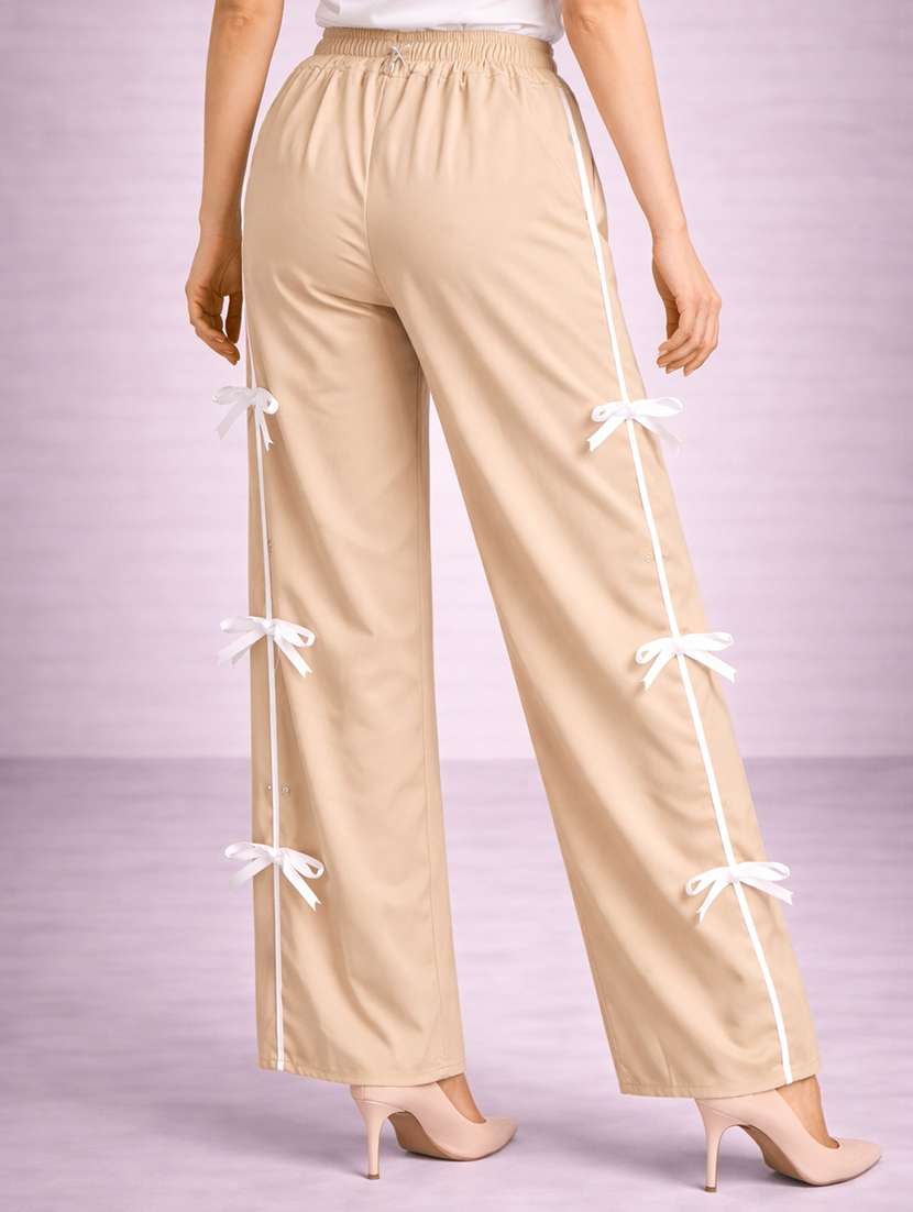 women beige polyester regular track pant - 22463322 -  Standard Image - 3