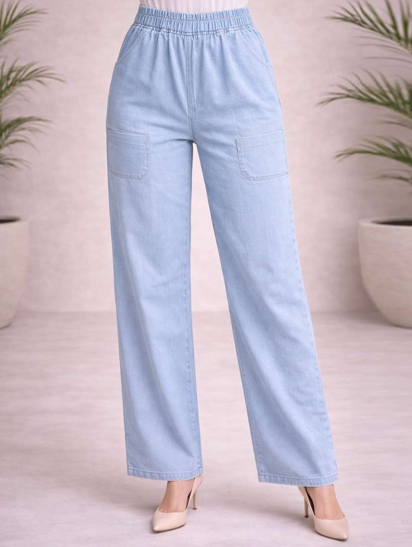 women light blue denim jean