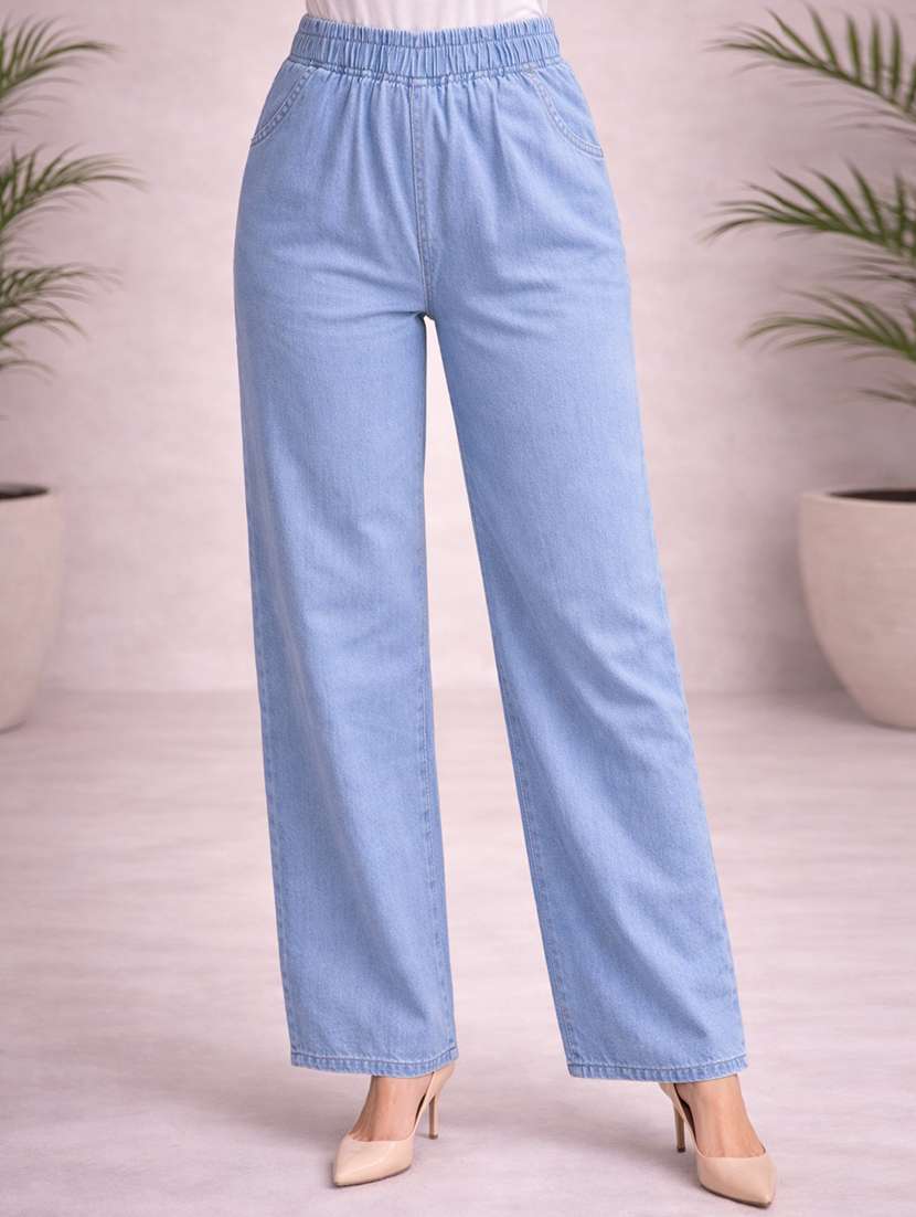 women light blue denim jean