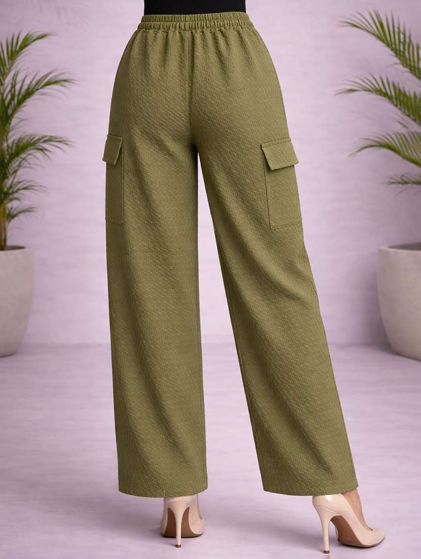 women olive nylon cargo - 22463413 -  Standard Image - 3