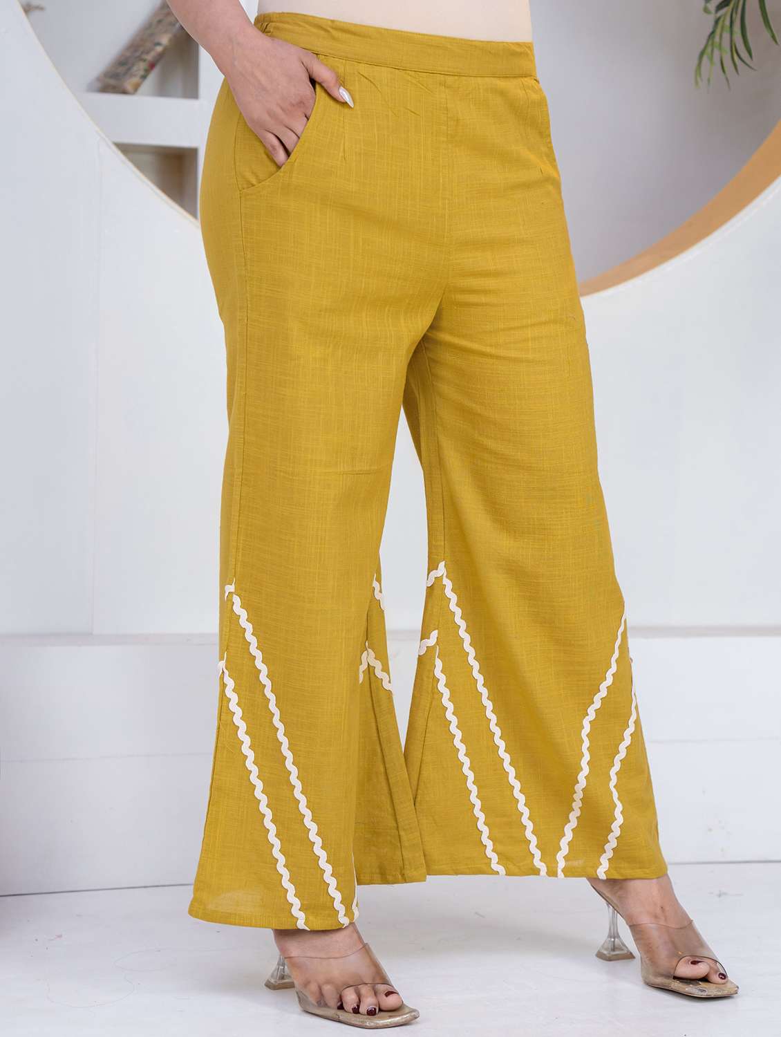 women yellow cotton top and trouser co-ord set - 22463442 -  Standard Image - 5