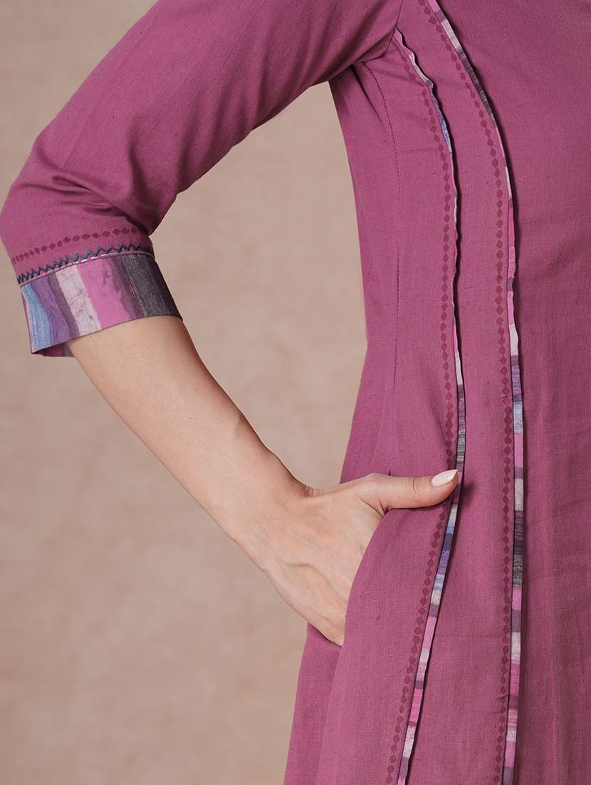 women three quarter sleeve straight kurta - 22463485 -  Standard Image - 5