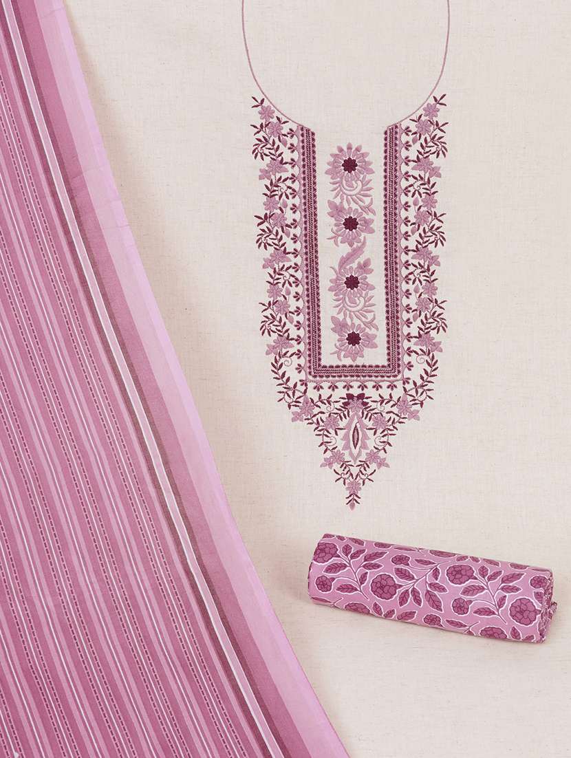 women solid with work unstitched suit set - 22463517 -  Standard Image - 3