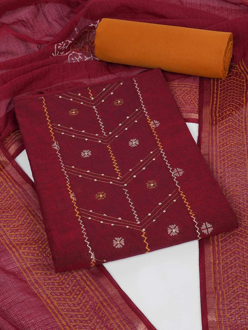 women self design unstitched suit set