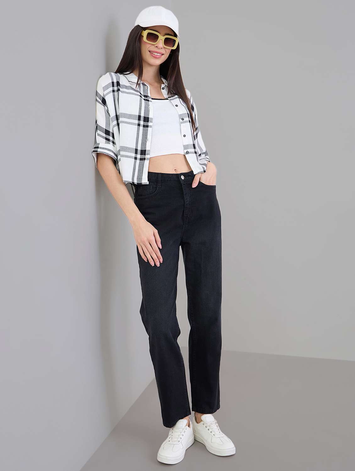 white viscose crop shirt - 22463550 -  Standard Image - 5