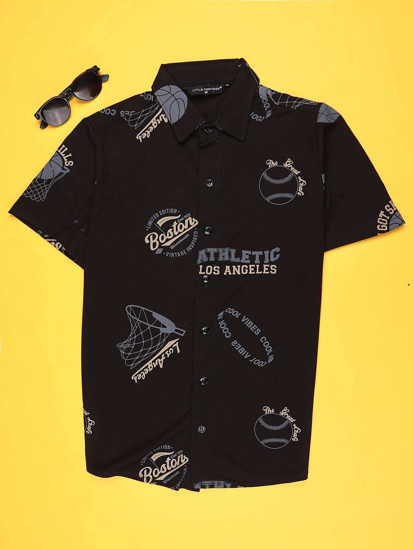 boys black cotton shirt