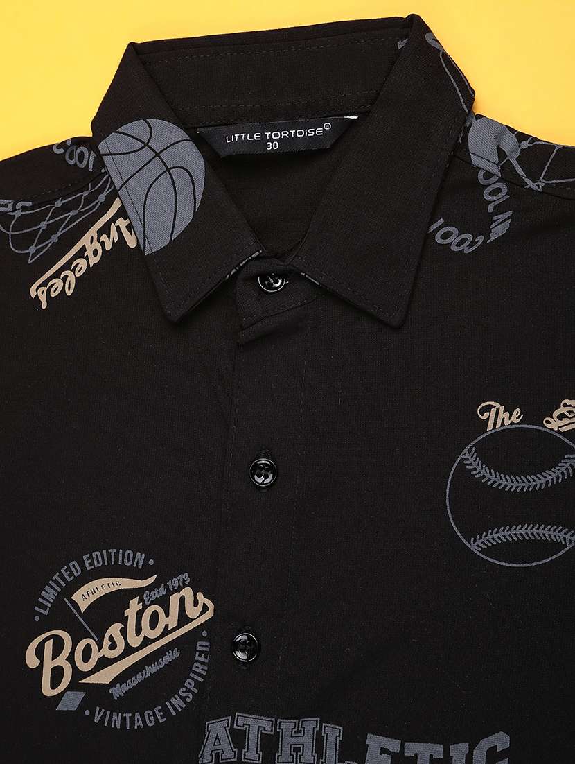 boys black cotton shirt - 22463561 -  Standard Image - 3