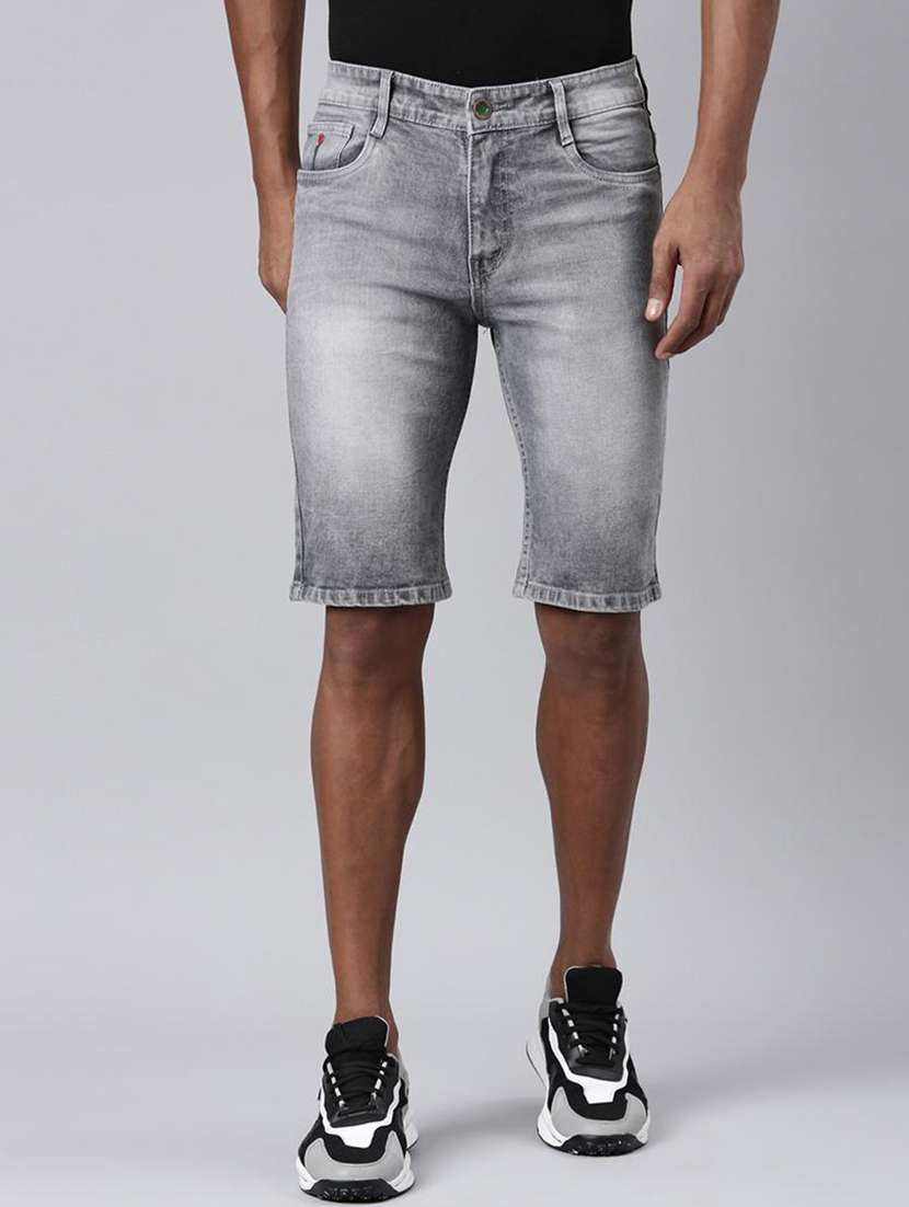 men yellow denim s short