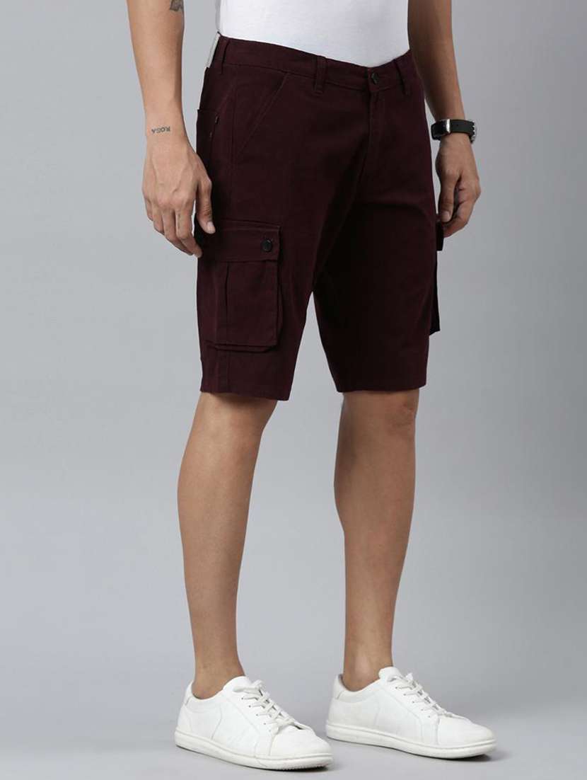 men maroon denim s short - 22463571 -  Standard Image - 3