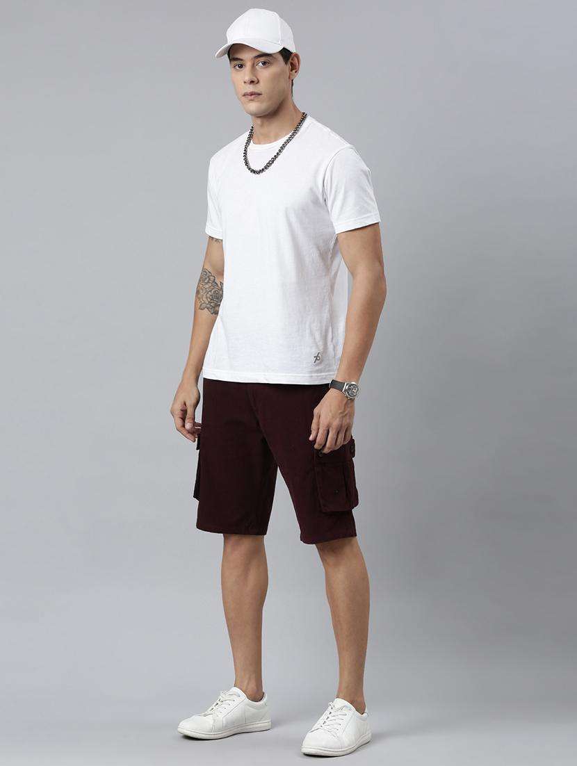 men maroon denim s short - 22463571 -  Standard Image - 5