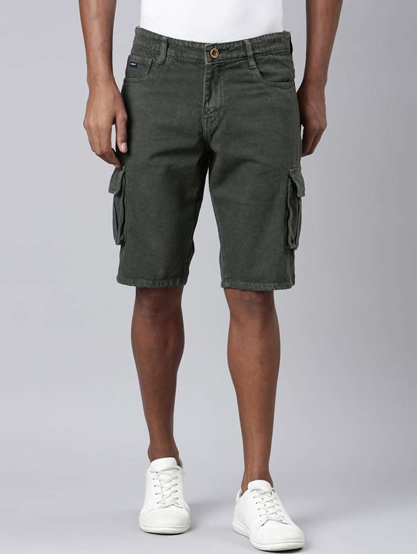 men grey denim shorts