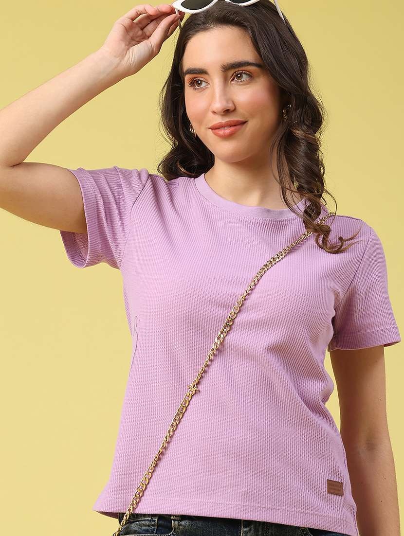 purple cotton regular tshirt